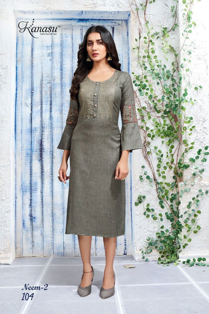 Kanasu Neem 2 Rayon Heavy Ethnic Wear Designer Kurti Collection